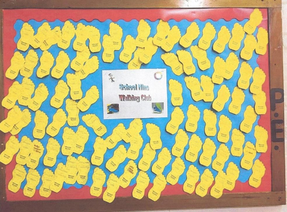 Walking club bulletin board